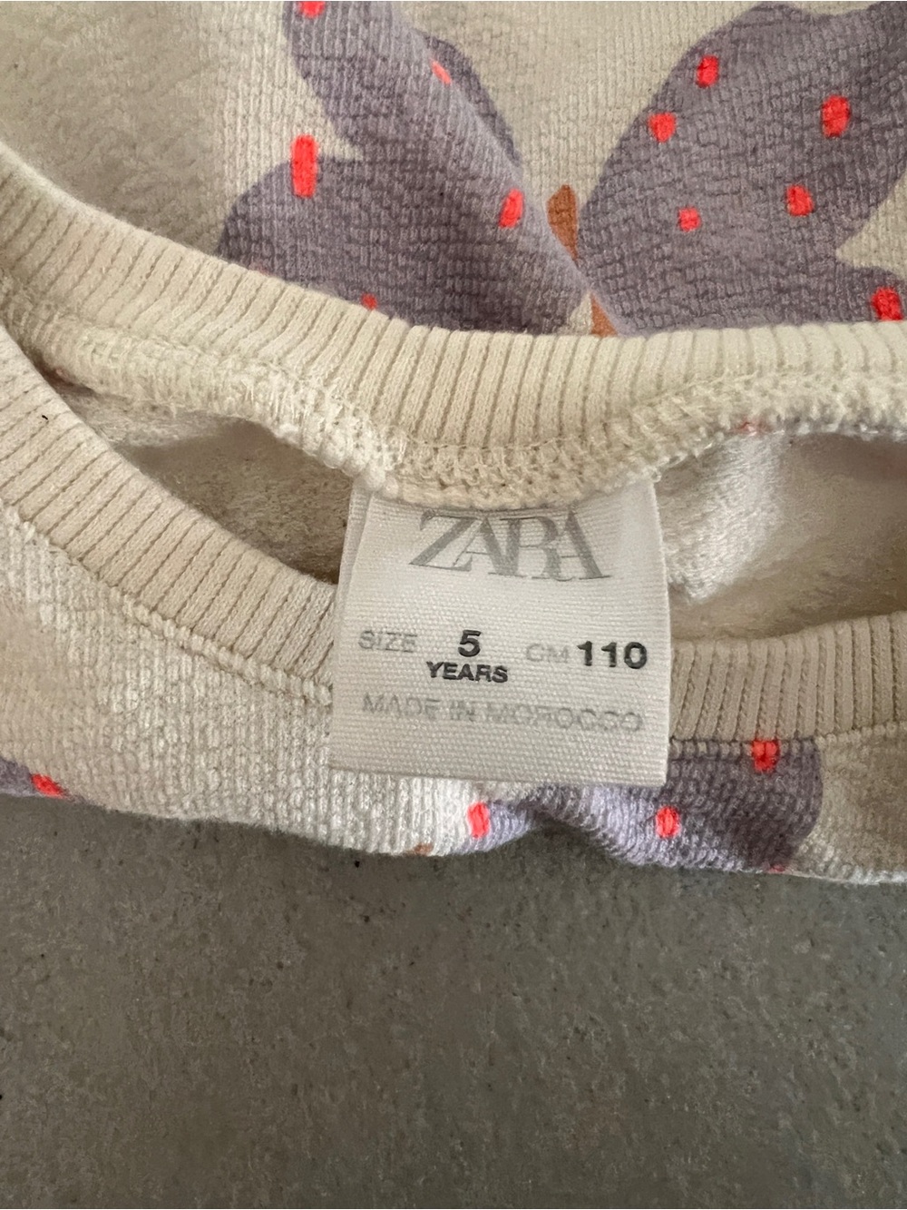 ZARA Butterfly Print Two-Piece Toddler Set in White & Lavender - Picture 6 of 6